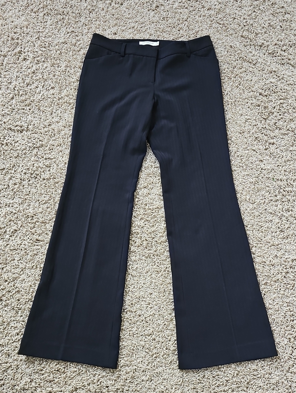 Centre Ville Paris Dress Pants Black Stripe Slacks Wide Leg Flare Tall Trousers - Picture 1 of 6